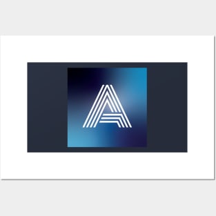 Letter A in Deep Blue Posters and Art